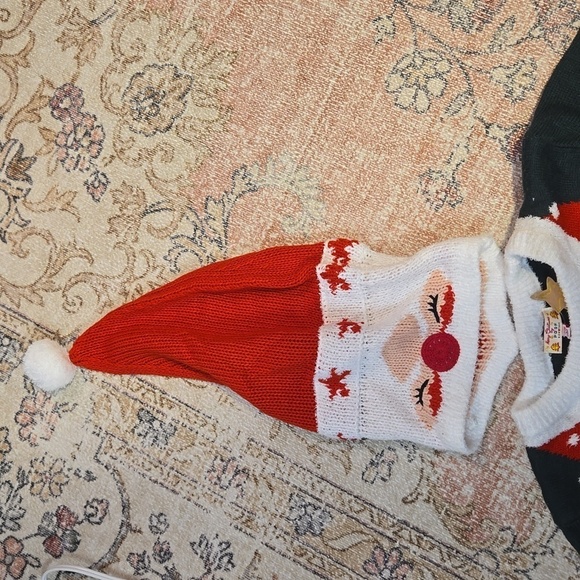 Merry Christmas by Poof Naughty Santa Christmas Sweater and Hat Set - Size M - Picture 12 of 12